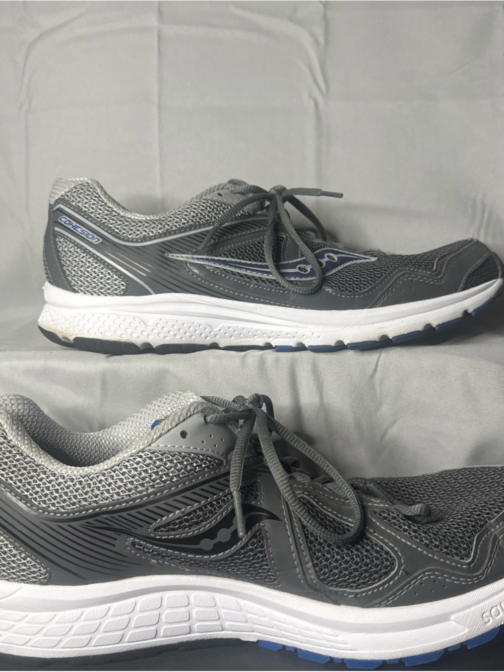 Saucony Cohesion 10 Men’s Black Running Shoes Sneakers Size 13 Charcoal Blue